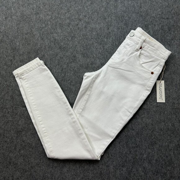 Blank NYC The Bond Mid Rise Skinny Jeans Women's Size 25 White Denim NWT - Picture 1 of 14